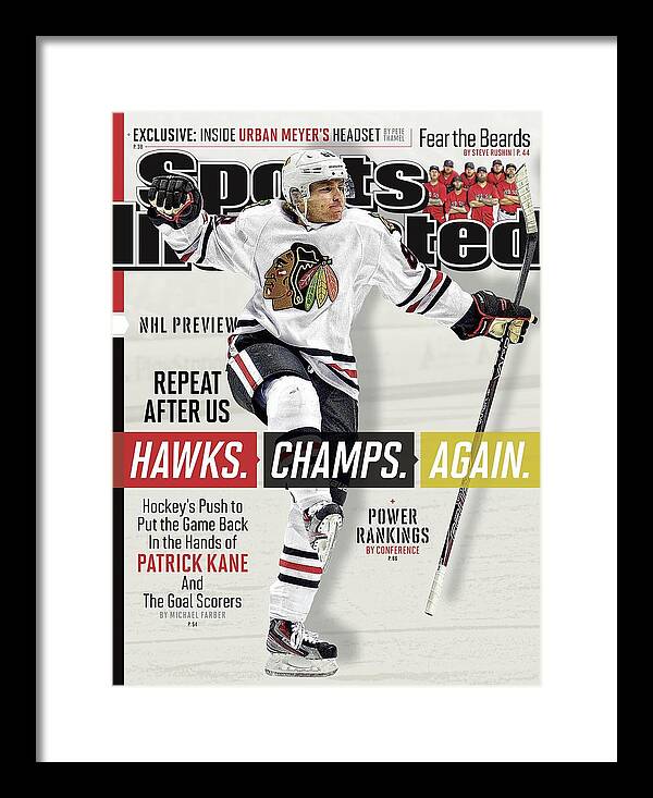 Sports Illustrated Cover Featuring Hockey Player Framed Print featuring the photograph Chicago Blackhawks Patrick Kane, 2013-14 Nhl Hockey Season Sports Illustrated Cover by Sports Illustrated Sports Illustrated Cover Featuring Hockey Player Framed Print featuring the photograph Chicago Blackhawks Patrick Kane, 2013-14 Nhl Hockey Season Sports Illustrated Cover by Sports Illustrated