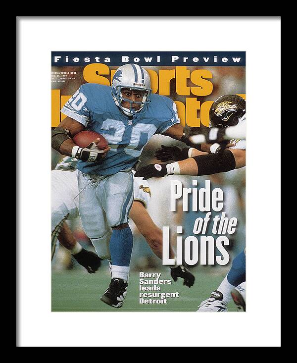 Barry Sanders Detroit Lions Cover Framed Print featuring the photograph Detroit Lions Barry Sanders... Sports Illustrated Cover by Sports Illustrated Barry Sanders Detroit Lions Cover Framed Print featuring the photograph Detroit Lions Barry Sanders... Sports Illustrated Cover by Sports Illustrated