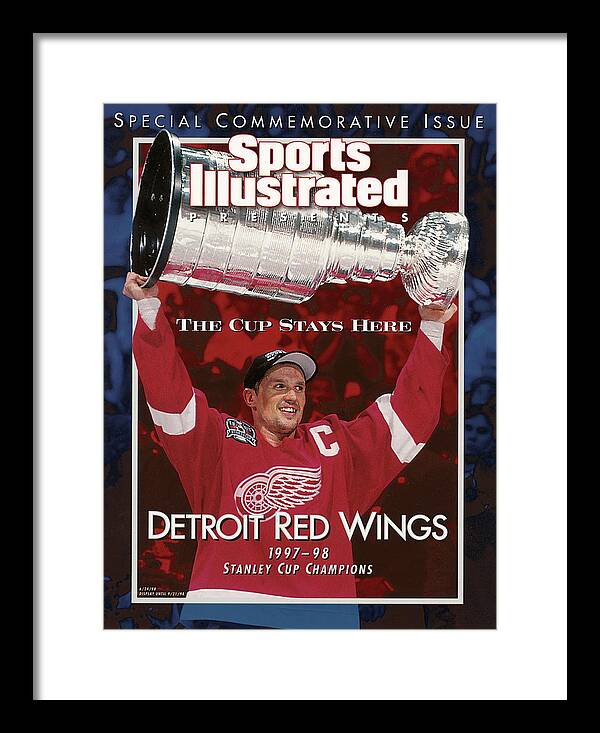 Stanley Cup Victory Celebration Framed Print featuring the photograph Detroit Red Wings Steve Yzerman, 1998 Nhl Finals Sports Illustrated Cover by Sports Illustrated Stanley Cup Victory Celebration Framed Print featuring the photograph Detroit Red Wings Steve Yzerman, 1998 Nhl Finals Sports Illustrated Cover by Sports Illustrated