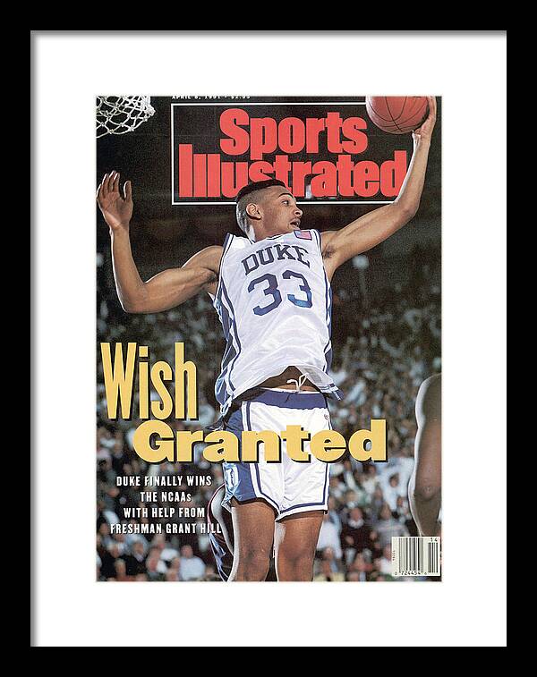 Grant Hill's Winning Leap Framed Print featuring the photograph Duke University Grant Hill, 1991 Ncaa National Championship Sports Illustrated Cover by Sports Illustrated Grant Hill's Winning Leap Framed Print featuring the photograph Duke University Grant Hill, 1991 Ncaa National Championship Sports Illustrated Cover by Sports Illustrated