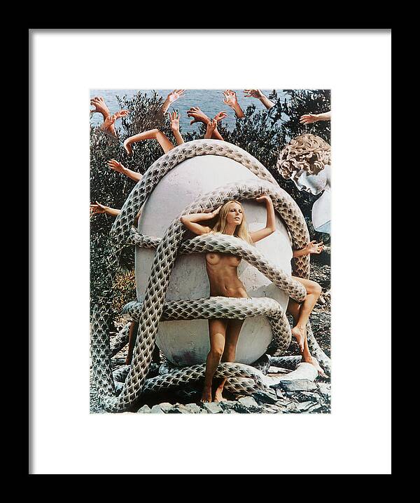 Surreal Scene with Woman and Sculpture Framed Print Surreal Scene with Woman and Sculpture Framed Print