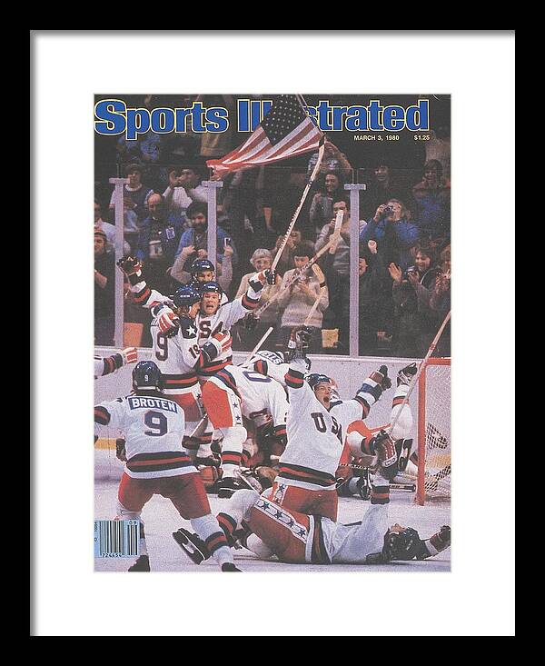 Miracle on Ice Victory Celebration Framed Print featuring the photograph Usa Hockey, 1980 Winter Olympics Sports Illustrated Cover by Sports Illustrated Miracle on Ice Victory Celebration Framed Print featuring the photograph Usa Hockey, 1980 Winter Olympics Sports Illustrated Cover by Sports Illustrated