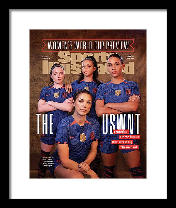 USWNT World Cup Stars Framed Print featuring the photograph 2023 FIFA Womens World Cup Preview Issue Cover by Sports Illustrated USWNT World Cup Stars Framed Print featuring the photograph 2023 FIFA Womens World Cup Preview Issue Cover by Sports Illustrated