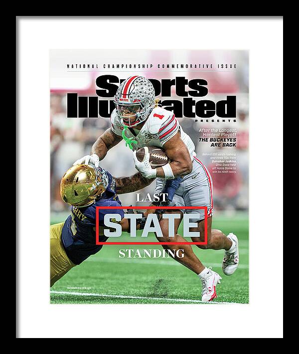 Quinshon Judkins Ohio State Victory Framed Print featuring the photograph Ohio State University, 2025 CFP National Champions Commemorative Issue Cover by Sports Illustrated Quinshon Judkins Ohio State Victory Framed Print featuring the photograph Ohio State University, 2025 CFP National Champions Commemorative Issue Cover by Sports Illustrated