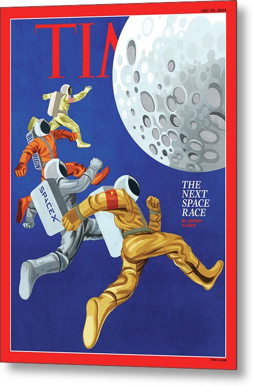 The Next Space Race by Illustration by Alessandro Gottardo for TIME, Metal Prints