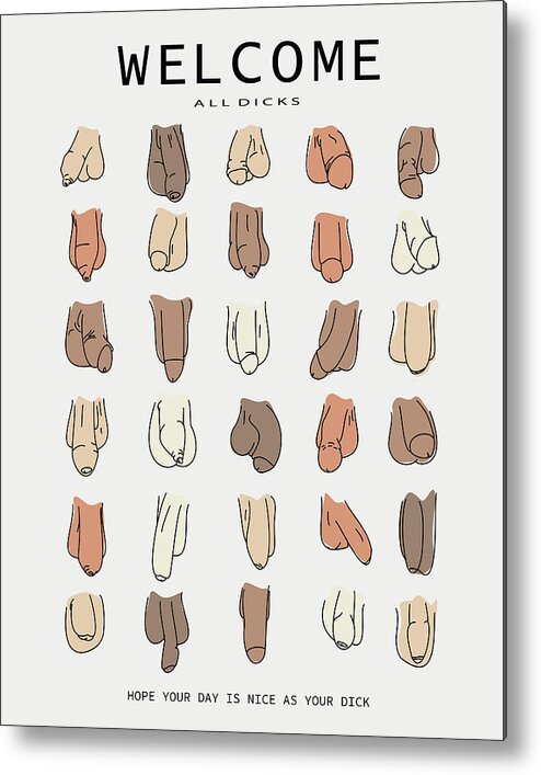 Body positive dick, Penis art, willy line drawing #5 Metal  display picture 2