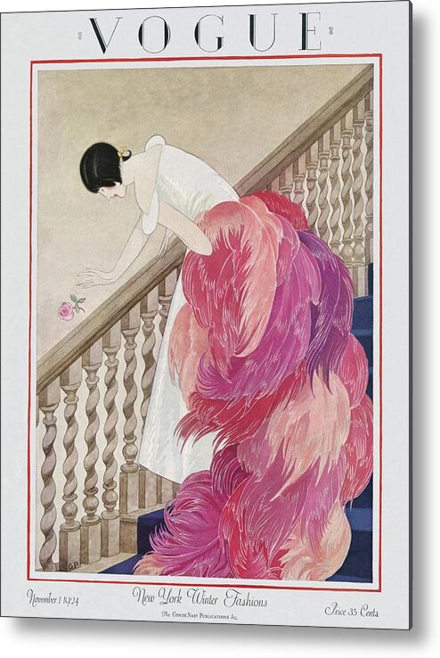 A Vintage Vogue Magazine Cover Of A Woman #5 Metal Poster by