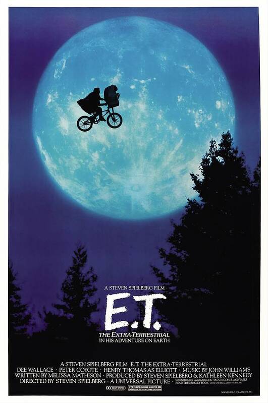 E. T. and Elliott Against the Moon Movie Poster