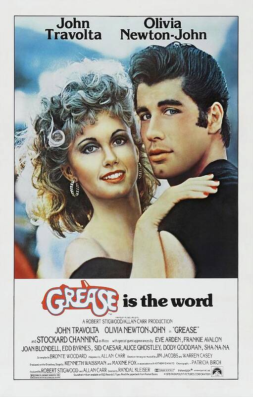 John Travolta and Olivia Newton-John in Grease Movie Poster