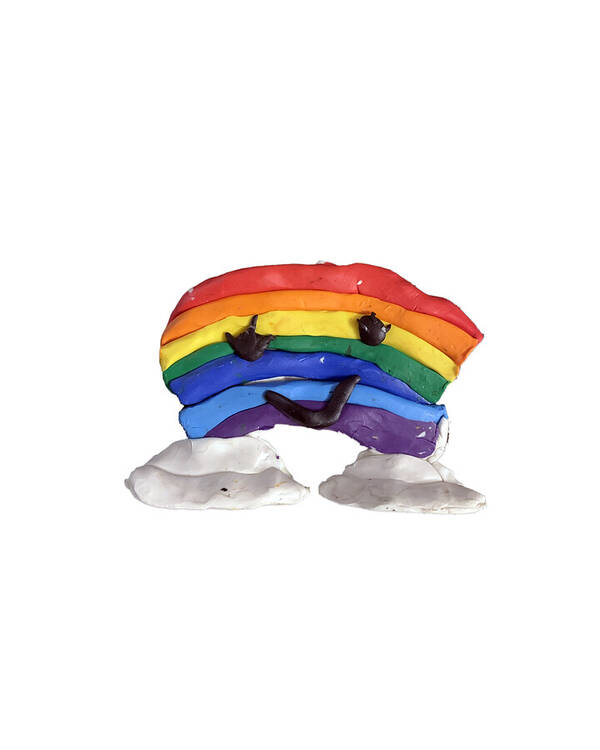 Cool Poster featuring the digital art Cute Kawaii Rainbow Clay by Flippin Sweet Gear