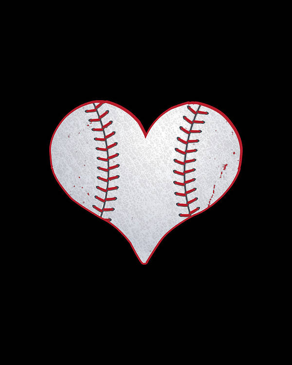 Cool Poster featuring the digital art I Love Baseball Heart by Flippin Sweet Gear