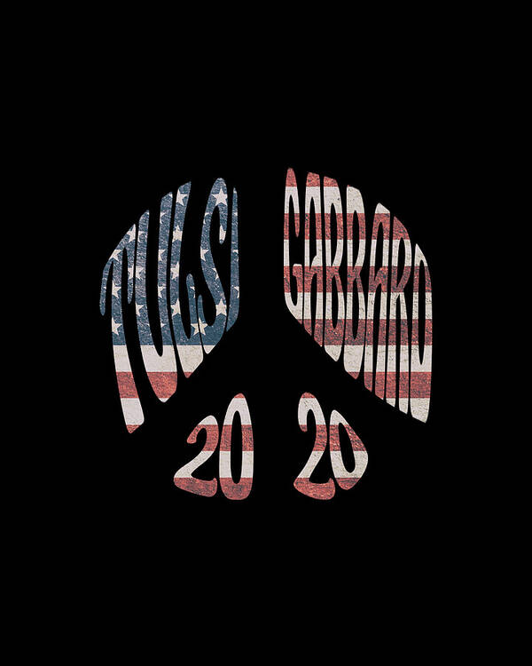 Cool Poster featuring the digital art Tulsi Gabbard Peace in 2020 US Flag by Flippin Sweet Gear