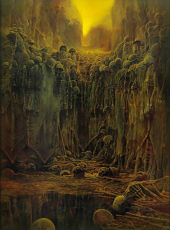 Untitled - Abyss Of The Dead Poster by Zdzislaw Beksinski - Metal
