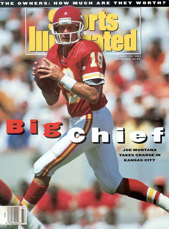 Joe Montana on Sports Magazine Cover Art Print featuring the photograph Kansas City Chiefs Qb Joe Montana... Sports Illustrated Cover by Sports Illustrated