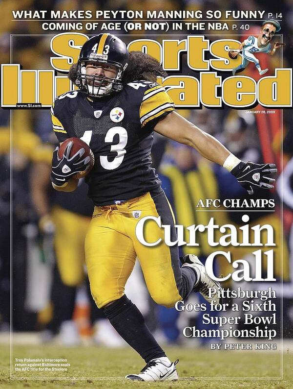 Troy Polamalu's Championship Run Art Print featuring the photograph Pittsburgh Steelers Troy Polamalu, 2009 Afc Championship Sports Illustrated Cover by Sports Illustrated Troy Polamalu's Championship Run Art Print featuring the photograph Pittsburgh Steelers Troy Polamalu, 2009 Afc Championship Sports Illustrated Cover by Sports Illustrated