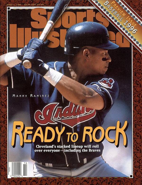 Manny Ramirez on 1996 Baseball Preview Art Print featuring the photograph Cleveland Indians Manny Ramirez, 1996 Mlb Baseball Preview Sports Illustrated Cover by Sports Illustrated