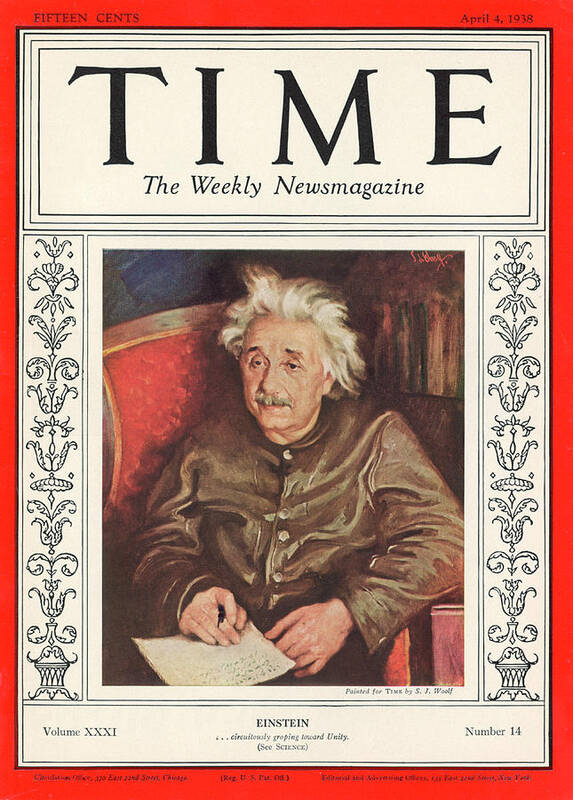 Albert Einstein - 1938 by S J Woolf, Art Prints