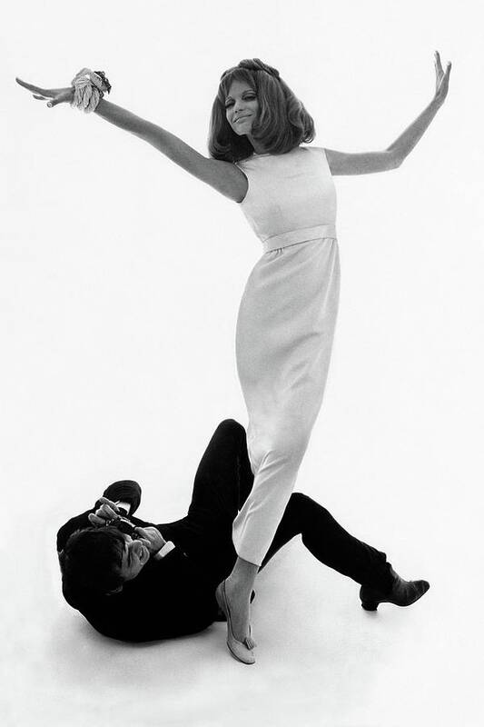 David Bailey Taking A Photograph Of Veruschka Art Print by Bert