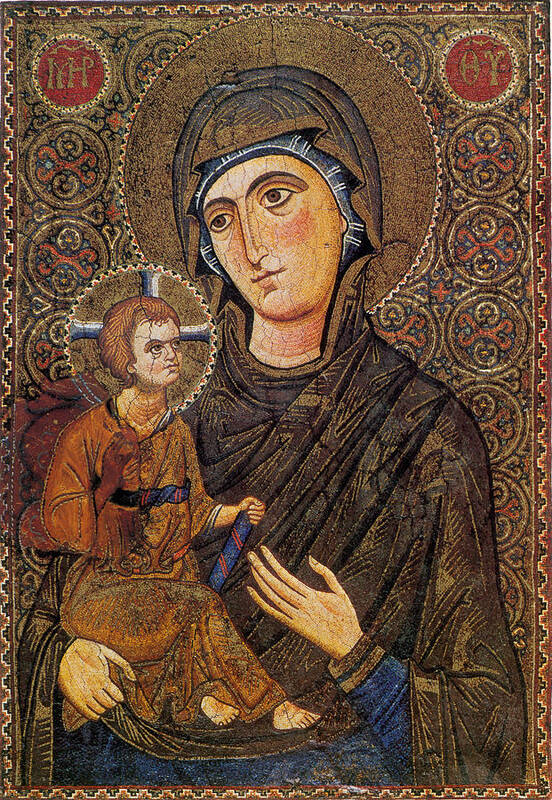 Madonna And Child, Byzantine Mosaic Art Print by Science Source