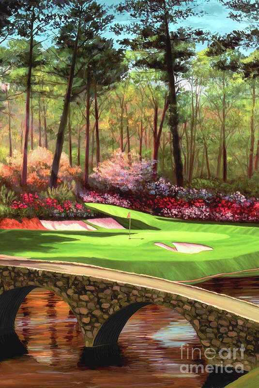 12th hole golden bell augusta national golf club bridges V Art