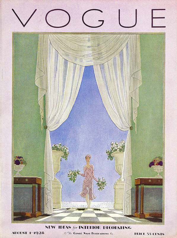 VOGE表紙キャンバスプリントアート Amazon.com: Fine Art Canvas Vintage Vogue Magazine Cover 1921