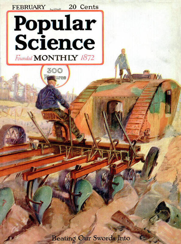 Popular Science Magazine Cover February 1919 Issue Art Print