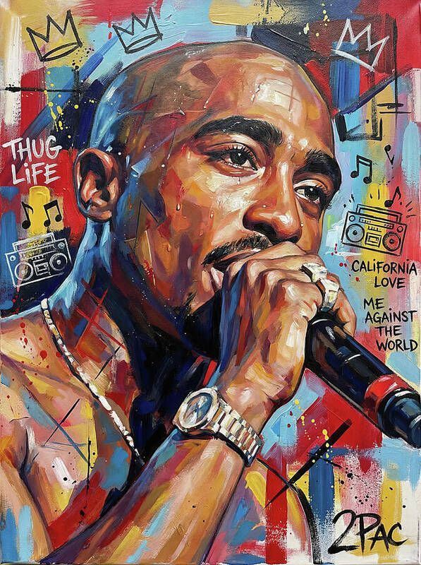 Tupac Shakur - Abstract Portrait Art of Music Icons - Iconic