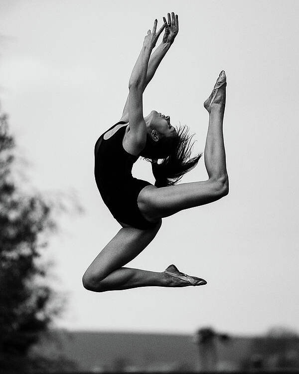 Graceful Acrobat in Mid-Air Art Print