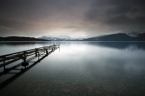 Snowy Loch Lomond with Jetty Art Print featuring the photograph Loch Lomond #5 by Grant Glendinning Snowy Loch Lomond with Jetty Art Print featuring the photograph Loch Lomond #5 by Grant Glendinning