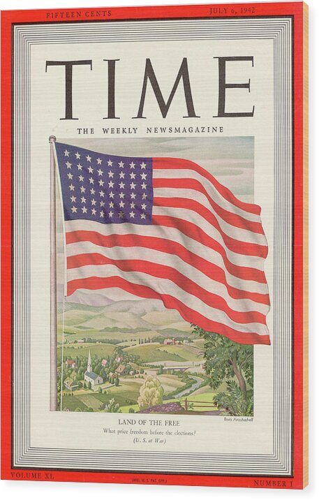 Land of the Free - 1942 by Boris Artzybasheff, Wood Prints
