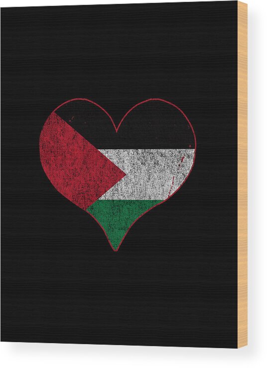 Flag Wood Print featuring the digital art Retro Palestine Flag Heart by Flippin Sweet Gear Flag Wood Print featuring the digital art Retro Palestine Flag Heart by Flippin Sweet Gear