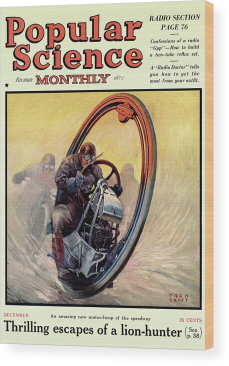 Popular Science Magazine Cover December 1924 Issue Wood Print