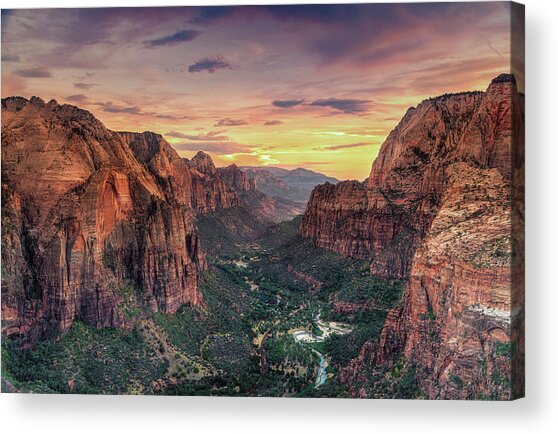 Sunset Over Majestic Canyon Acrylic Print
