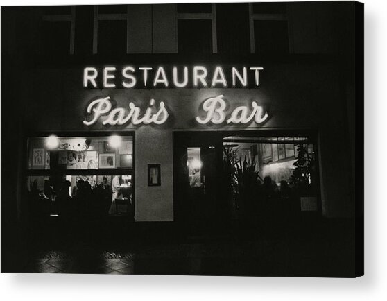 Paris Bar Restaurant at Night Acrylic Print