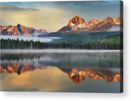 Serene Mountain Reflection at Sunrise Acrylic Print