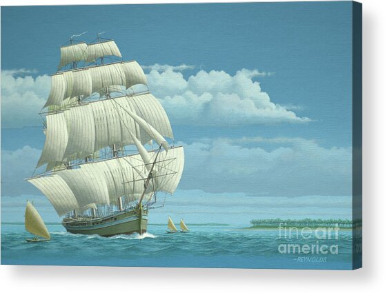 Millennium Of Sailing In Marshall Islands - British Merchant Ship Britannia Acrylic Print