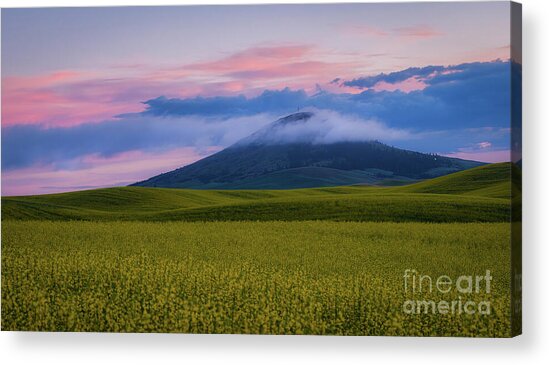 Misty Mountain at Sunset Acrylic Print