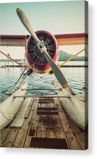 Vintage Seaplane at Dock Acrylic Print