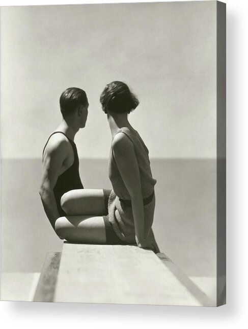 Couple in Vintage Swimwear Acrylic Print