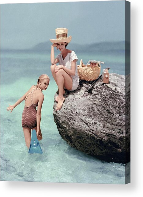 Retro Beach Day with Friends Acrylic Print