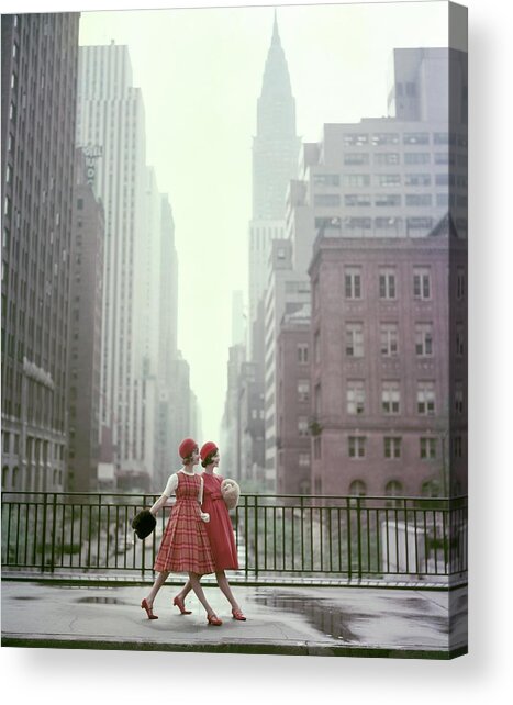 Vintage Fashion in Urban Landscape Acrylic Print