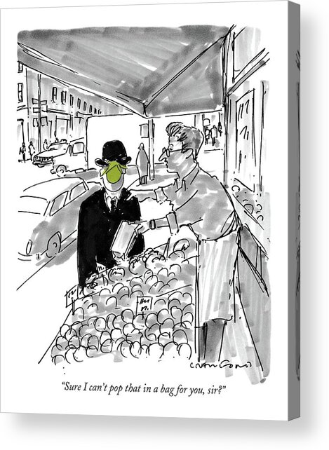 Man with an Apple Face Acrylic Print