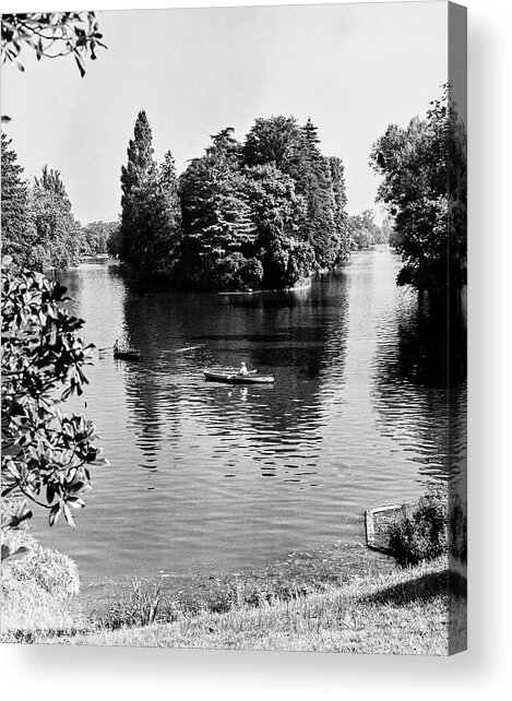 Serene Lake with Kayaker Acrylic Print