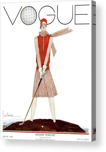 Vogue Magazine 1929 Cover with Golfer Acrylic Print