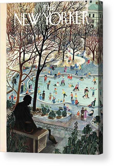 Winter Skating in Central Park Acrylic Print