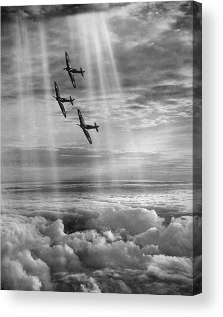Formation of Four Vintage Fighter Planes Acrylic Print