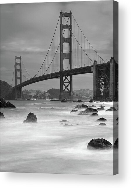 Golden Gate Bridge in Foggy Scene Acrylic Print