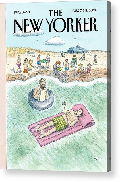 Beach Relaxation Scene with New Yorker Acrylic Print