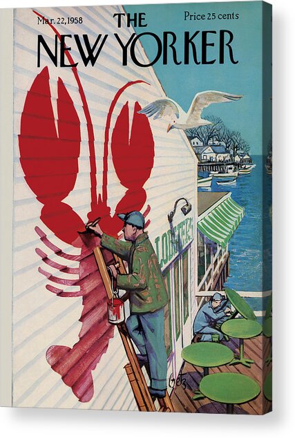 Lobster Mural on Building Acrylic Print