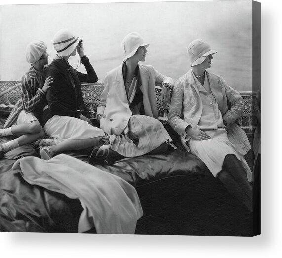Vintage Women on a Boat Deck Acrylic Print
